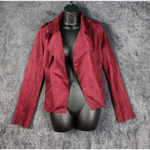 Kut From The Kloth Jacket Women Medium Burgundy Faux Suede